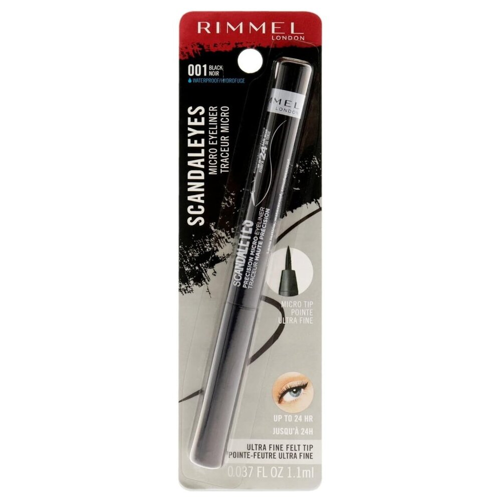 Rimmel London 001 Black Scandal'Eyes Micro Eyeliner 0.037 Fl Oz 1.1 mL
